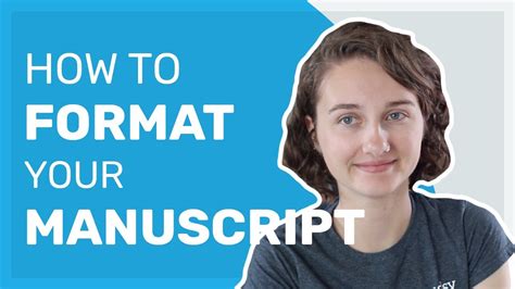 How To Format Your Manuscript Youtube