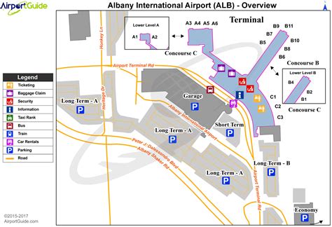 Albany Albany International Alb Airport Terminal Maps