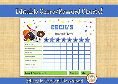 Kids Chore Charts Childrens Chore Charts Reward Charts | Etsy | Chore chart kids, Preschool ...