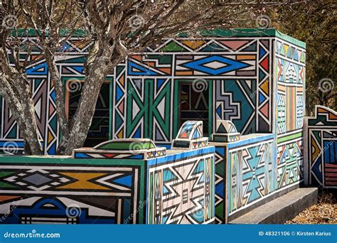 Ndebele Village South Africa Stock Photo Image Of Village Pattern