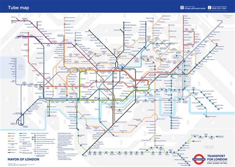 The London Underground Map Is Shown In Blue And Orange As Well As Other Lines