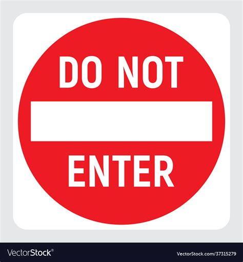 Do Not Enter Red Icon No Passage Traffic Sign Vector Image