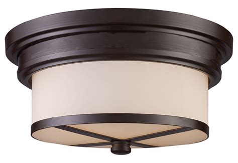The brushed nickel and chrome finish elevates this piece into a classy contemporary fixture that complements all decor styles. ELK Lighting Two Light Oiled Bronze Drum Shade Flush Mount ...