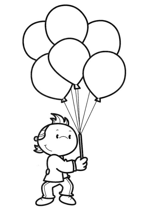 Boy And Balloons Coloring Page Download Print Or Color Online For Free