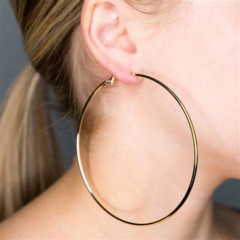 Large Gold Hoop Pierced Earrings Hoop Earring Outfit Gold Hoops