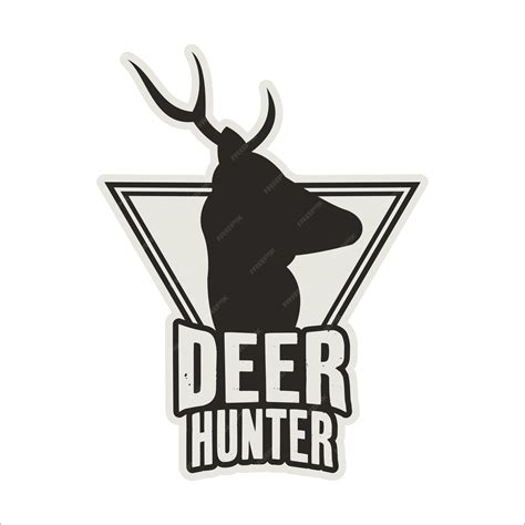 Premium Vector Deer Hunting Logo Vintage Style In Black And White