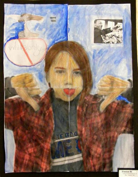 5th Grade Mixed Media Portraits With A Social Message