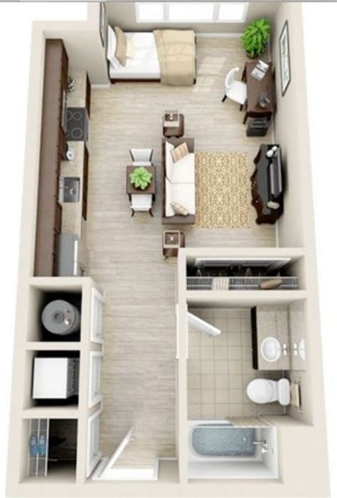 Small Bachelor Apartment Layout