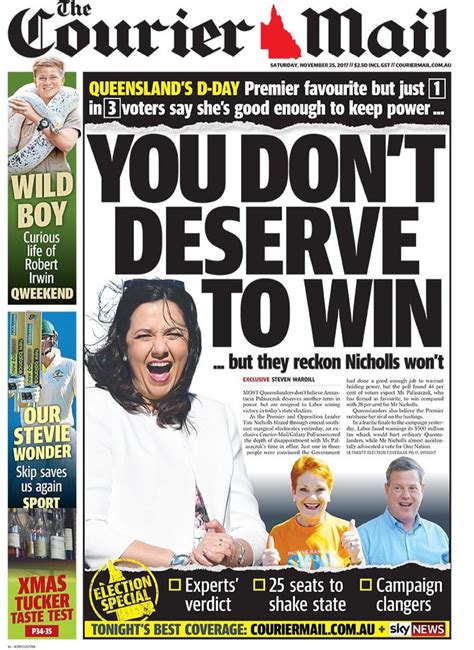 archive of the courier mail s front pages during election 2017