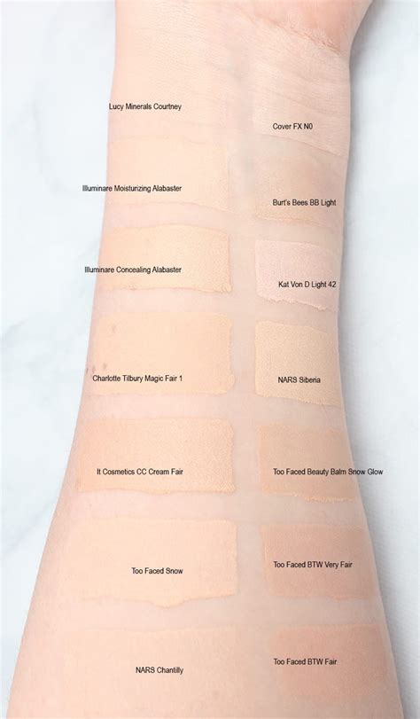 Best Foundations For Fair And Pale Skin Face Swatches Of 49 Foundations