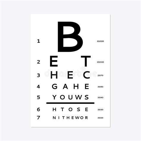 Eyes Test Chart Stock Vector Illustration Of Optometry 107109168