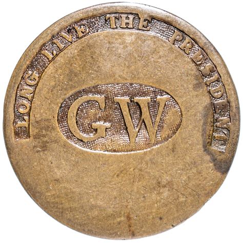 At Auction 1789 George Washington Inaugural Button With G W In Oval
