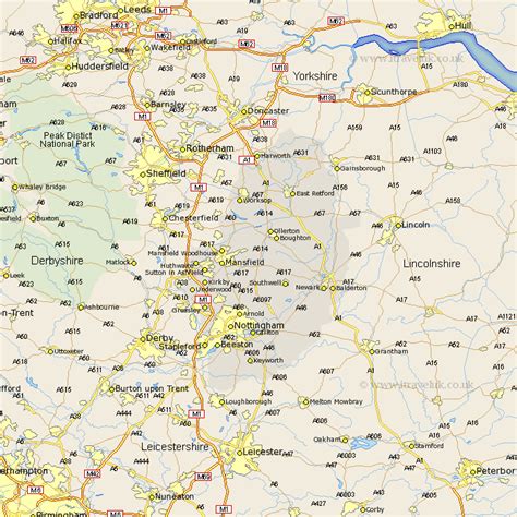 Nottinghamshire Map England County Maps Uk