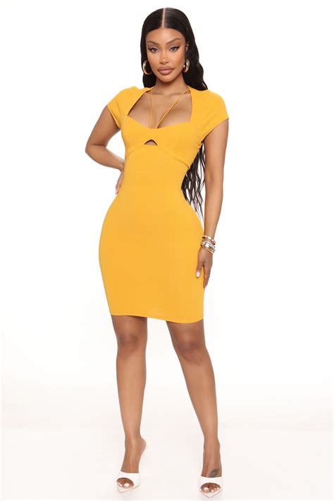 Krista Mini Dress Mustard Fashion Nova Dresses Fashion Nova