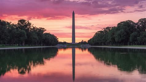 Stock Video Of Washington Monument On The Reflecting Pool 17544805