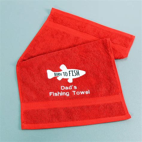 Personalised Embroidered Fishing Towel By Duncan Stewart