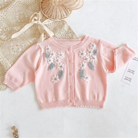 Baby Embroidered Flower Knitted Cardigan Wholesale In 2020 Affordable