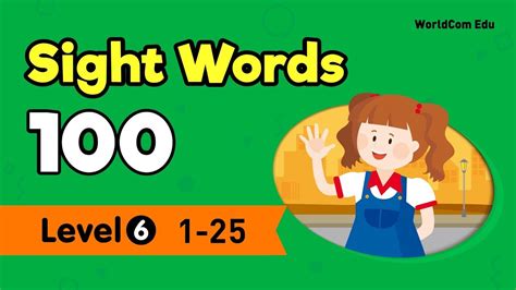 Sight Words 100 Level6 Lesson 01 05 01week 25gold Youtube