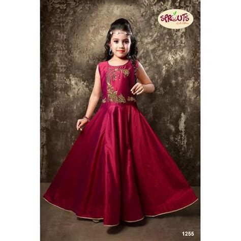 Cotton Wedding Wear Maroon Kids Gown Size Large At Rs 1595 In Mumbai