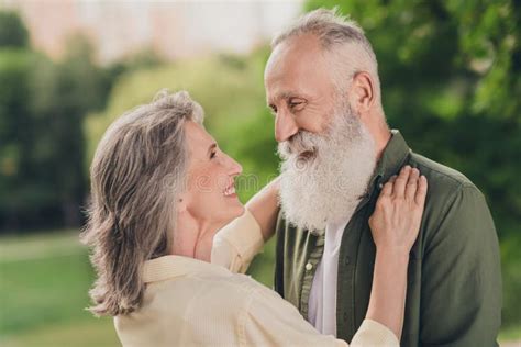 Photo Of Joyful Positive Old Man Woman Married Couple Hug Harmony Good