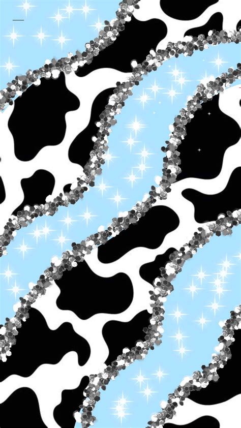 Cool Pastel Blue Cow Print Wallpaper 2023