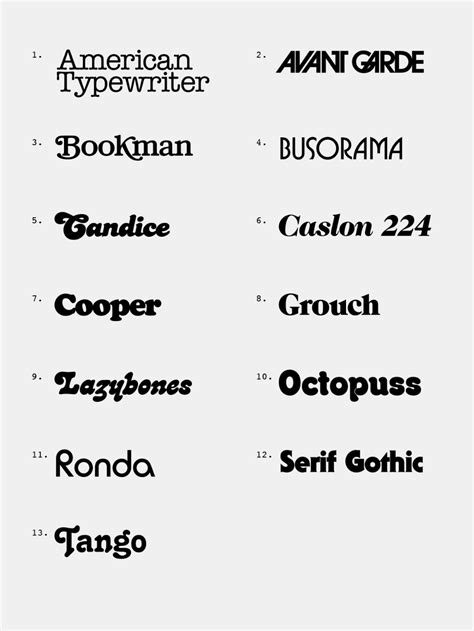 This List Is Certainly Not An Exhaustive List Of Seventies Fonts But