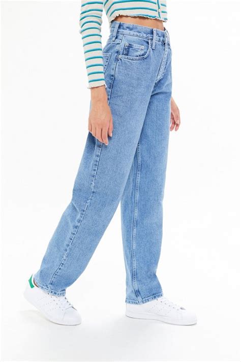 Bdg High Waisted Baggy Jean Medium Wash Straight Leg Jeans Outfits
