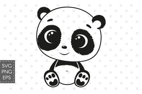 Cute Baby Panda Svg Png Eps