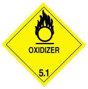 Warning Oxidizer Label Barcodes Inc