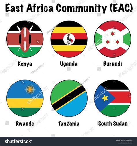 East African Community Eac Flag Vector Stock Vector Royalty Free