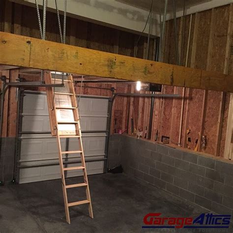 Storage Loft In Garage W Pull Down Stairs Overhead Garage Storage