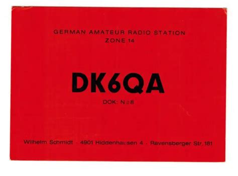 Ham Radio Vintage Qsl Card Dk6qa 1971 Germany 2 00 Picclick