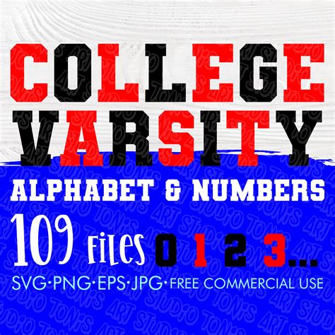 Varsity Font Svg Varsity Letter Svg Varsity Numbers Svg College