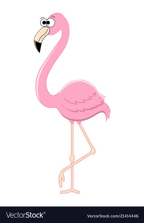 Funny Cartoon Flamingo Royalty Free Vector Image