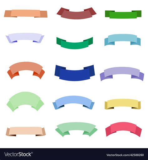 A Set Of Multi Colored Ribbons Royalty Free Vector Image