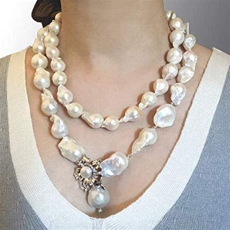 Large Baroque Cultured Pearls Necklace Freshwater Pearls