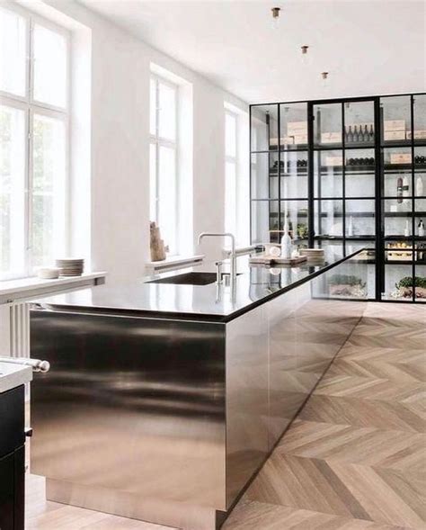 Polished Stainless Steel Kitchen By Boffi In An Apartment Designed By