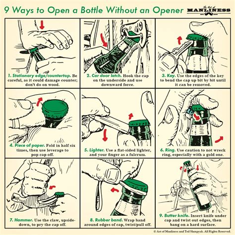 Is there a way to open a can without a can opener. How to Open a Bottle Without an Opener | The Art of Manliness