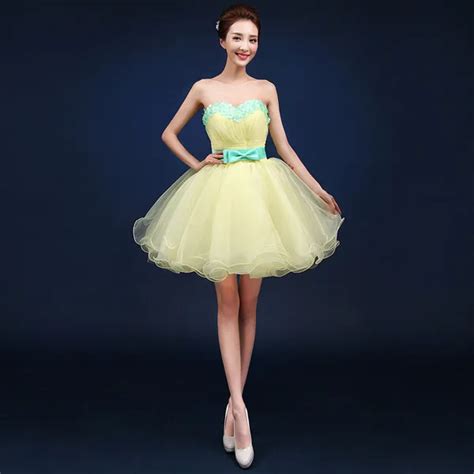 Yellow Short Homecoming Dresses Formal Cocktail Prom Dresses Cute 8th Grade Graduation Dresses