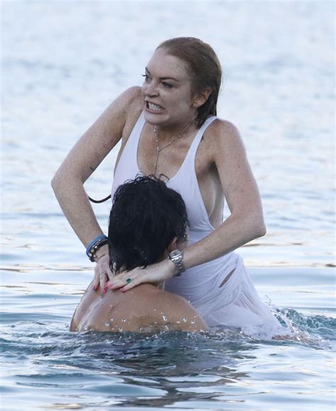 Lindsay Lohan And Egor Tarabasov At A Beach In Mykonos 07032016 Hawtcelebs