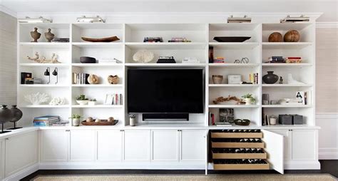 Living room cabinets & storage. Living Room Built In Shelves with Flat Panel TV and ...