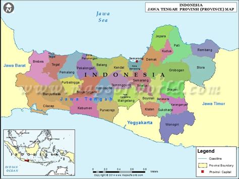 Jawa Tengah Map Map Of Jawa Tengah Province Indonesia