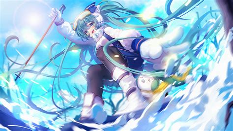 วอลเปเปอร์ ภาพประกอบ อะนิเมะ Vocaloid Hatsune Miku ยูกิมิคุ หิมะ