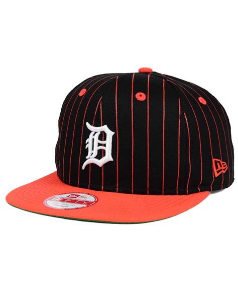 Lyst Ktz Detroit Tigers Vintage Pinstripe 9fifty Snapback Cap In Orange For Men