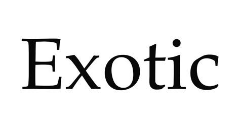 How To Pronounce Exotic Youtube