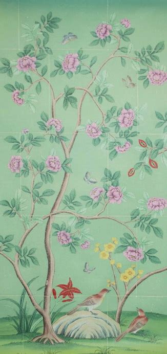 Hand Painted Wallpaper Chinoiserie Wallpaper Silk Wallpaper