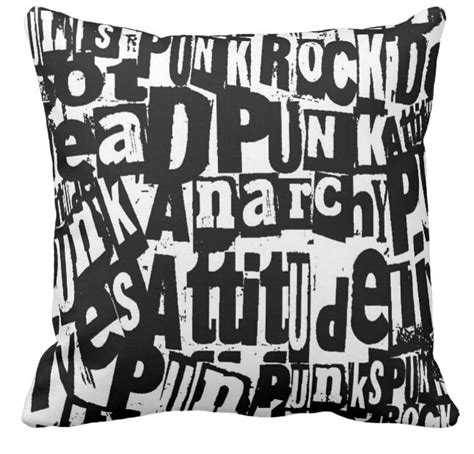 New Hot Black White Punk Cushion Cover Cool Punk Throw Pillow Case
