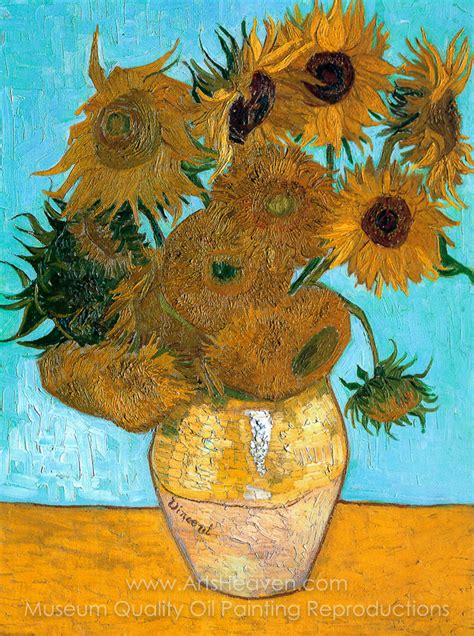 He started to paint sunflowers in arles to decorate the yellow house' for his friend paul gauguin's arrival. Vincent Van Gogh Sunflowers | Painting Reproduction of ...