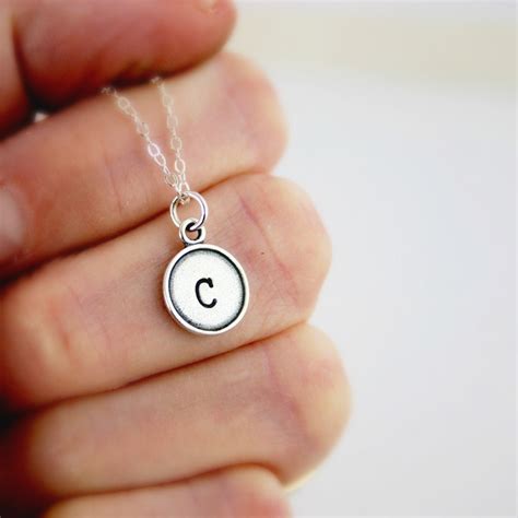 Sterling Silver Initial Necklace Personalized Necklace With