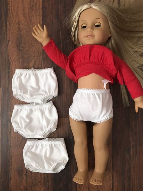 Four White Knit Panties For 18 American Girl Doll
